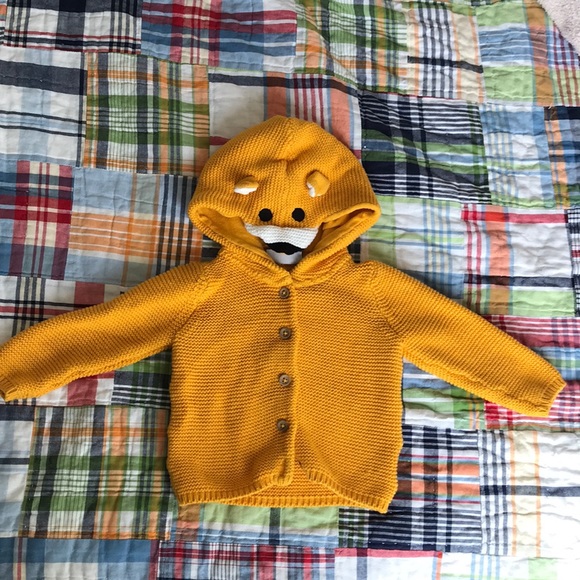 organic knit fox 🦊 marigold cardigan// 2-4 months - Picture 4 of 5